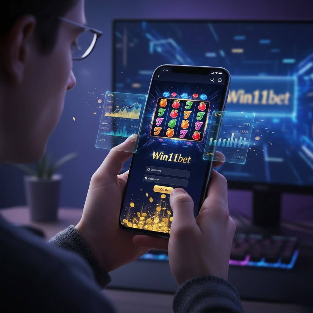 Pemain login Win11bet dan membaca pola mesin slot online untuk jackpot